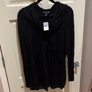 Black Cowl Neck Women's Top